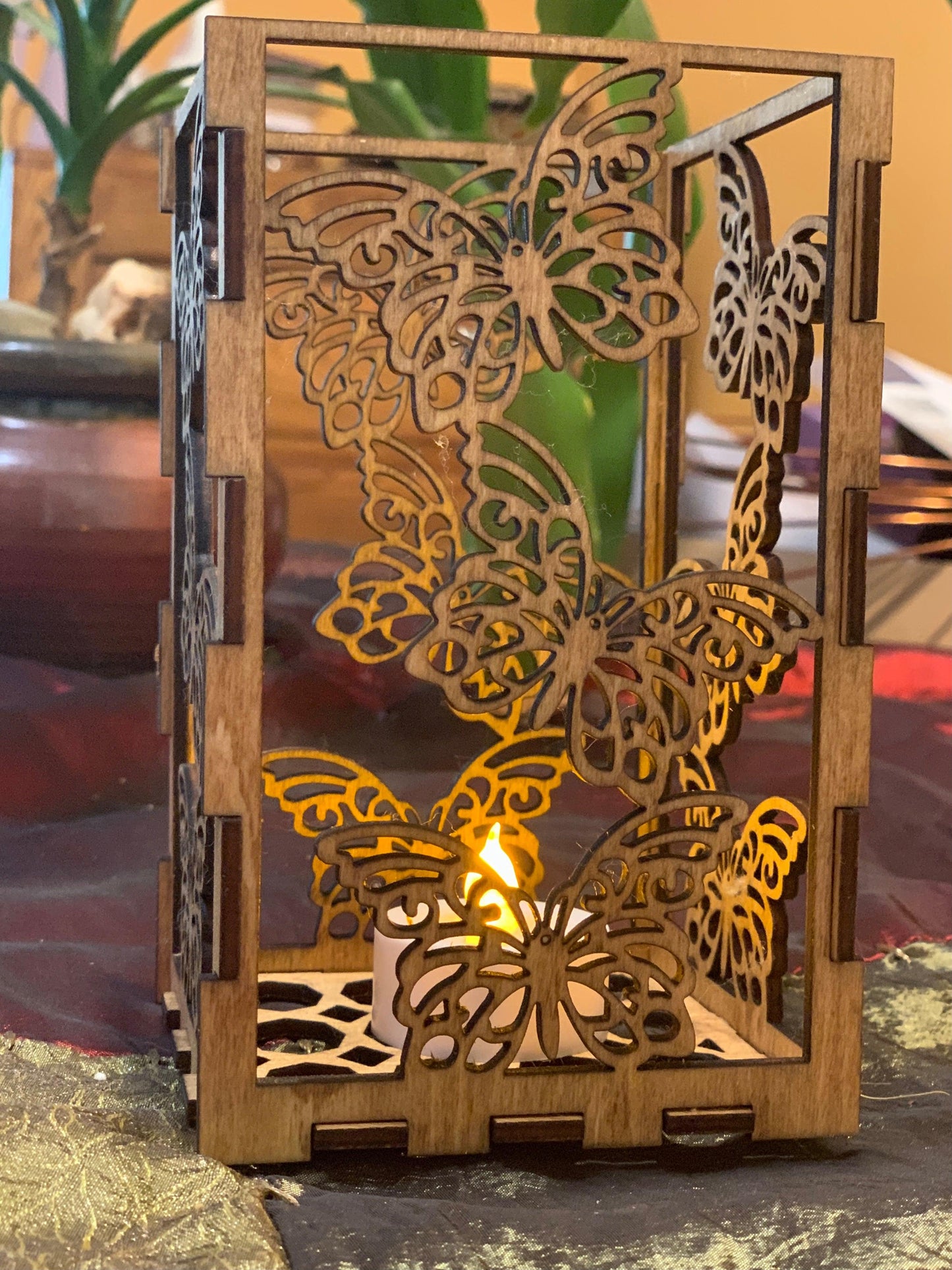Laser Cut Butterfly Tealight/Votive Candle Holder/Lantern - Cinder House Creations