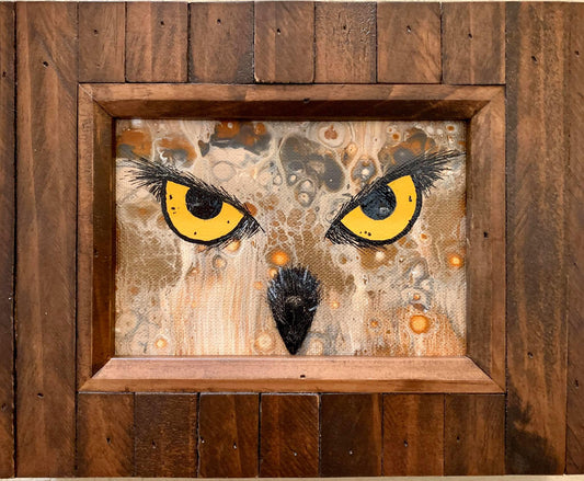 Fluid Art Abstract Owl - #266 - Cinder House Creations