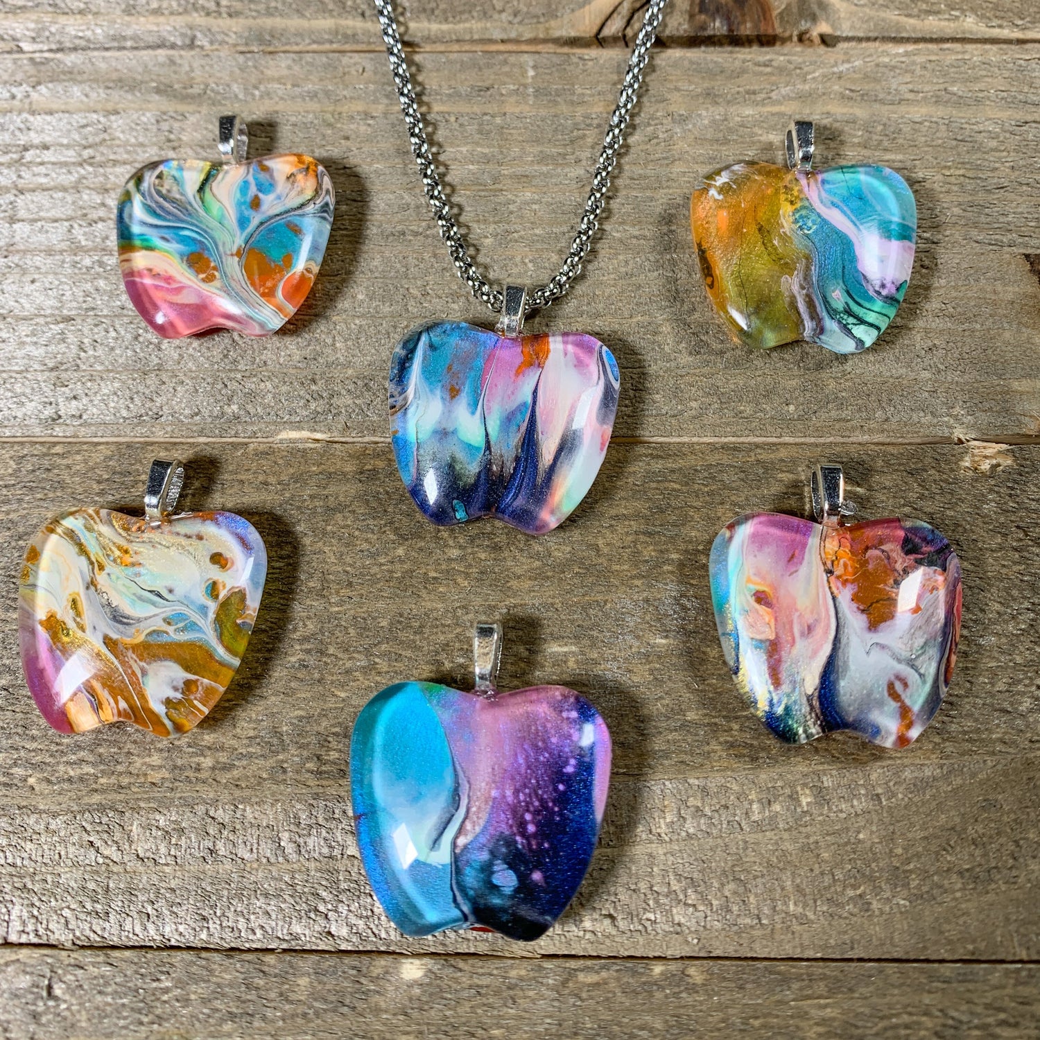 Tray-less Wearable Art Apple Pendant - Cinder House Creations