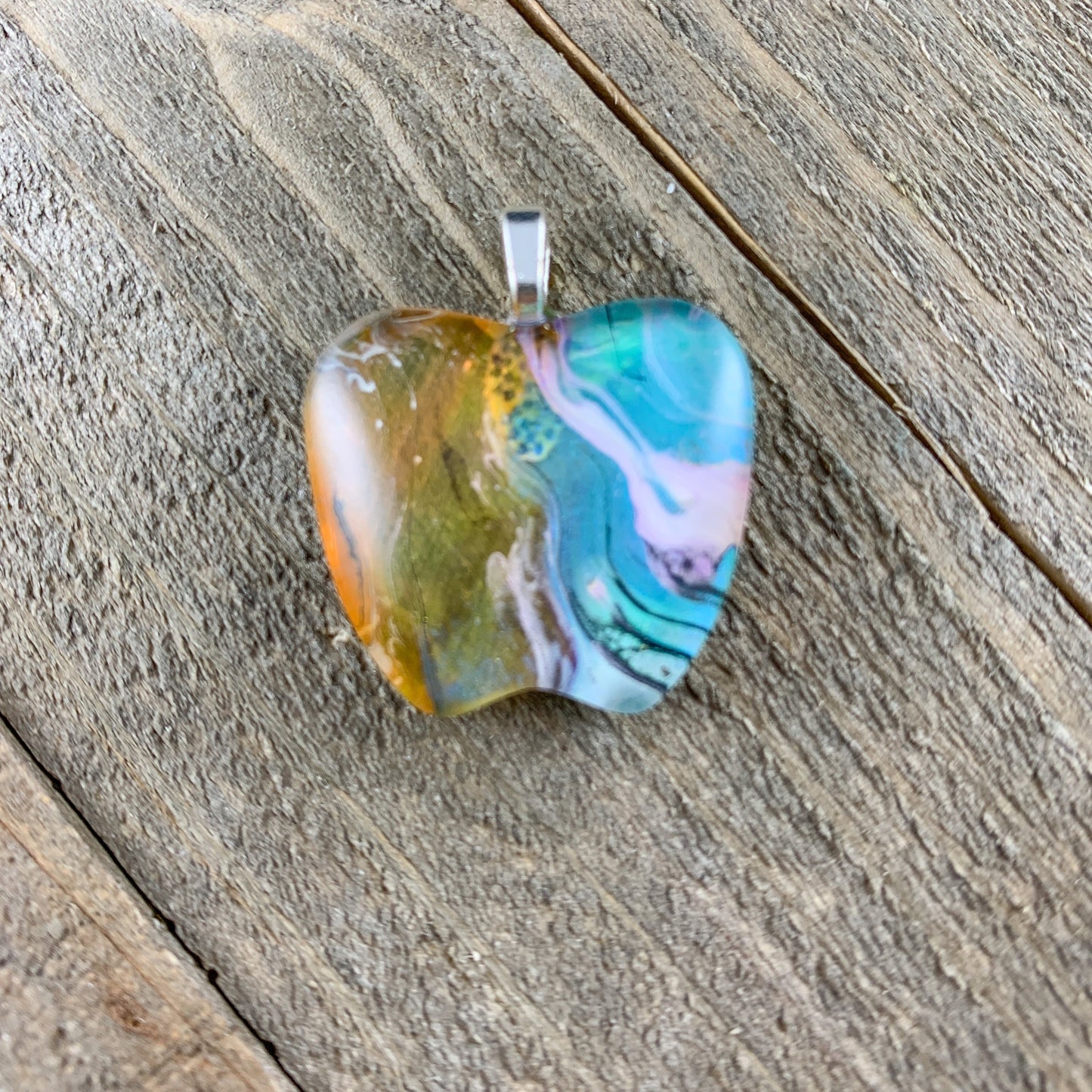Tray-less Wearable Art Apple Pendant - Cinder House Creations