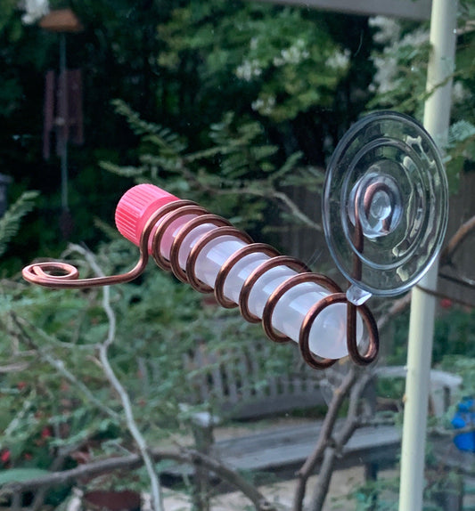 Test Tube Window Hummingbird Feeder With Suction Cup - Cinder House Creations