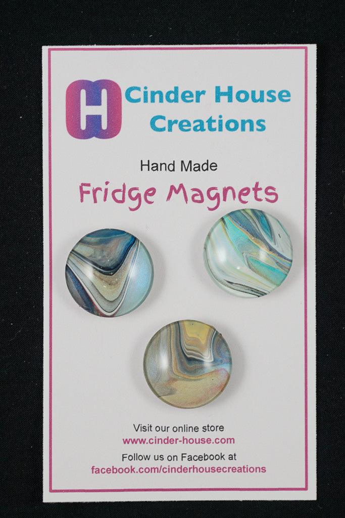 Fluid Art Fridge/Locker Magnets - Set of 3 - Cinder House Creations