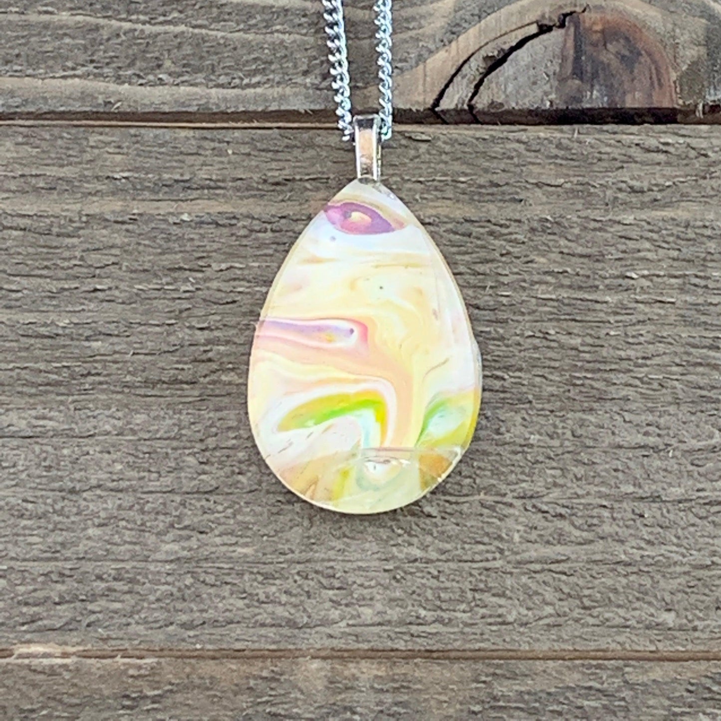 Tray-less Wearable Art Teardrop Pendant - Cinder House Creations