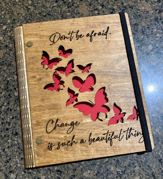Laser Cut Notebook/Journal Butterfly Change