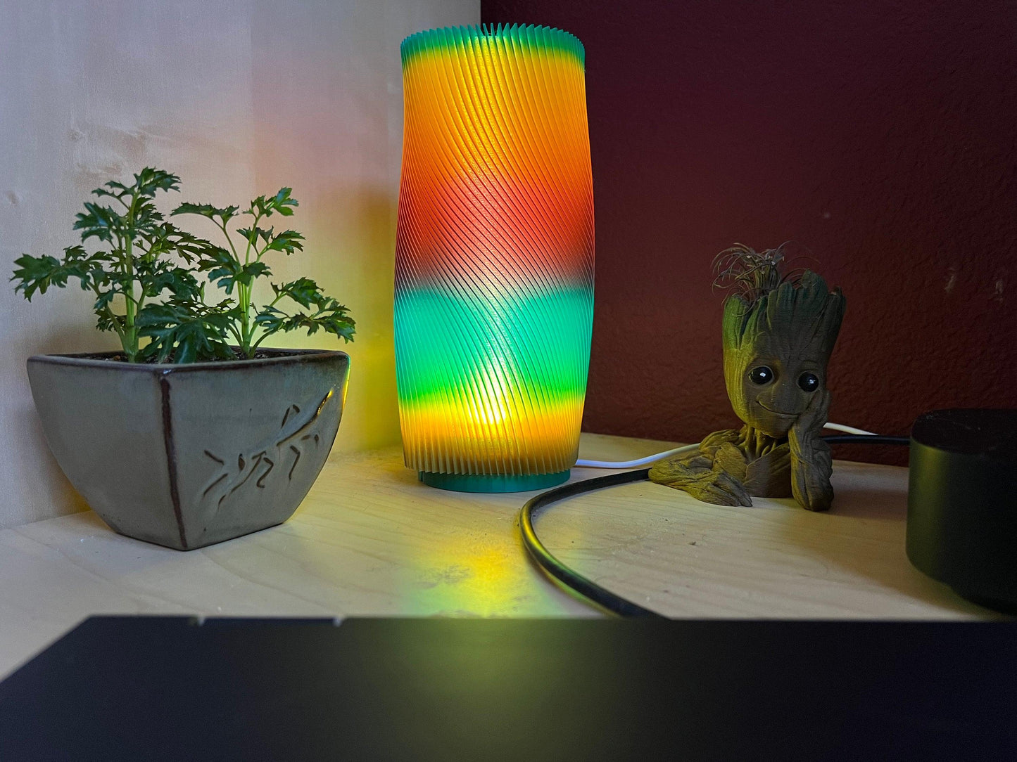 Twisted Multicolor LED Desk/Table Lamp - Cinder House Creations