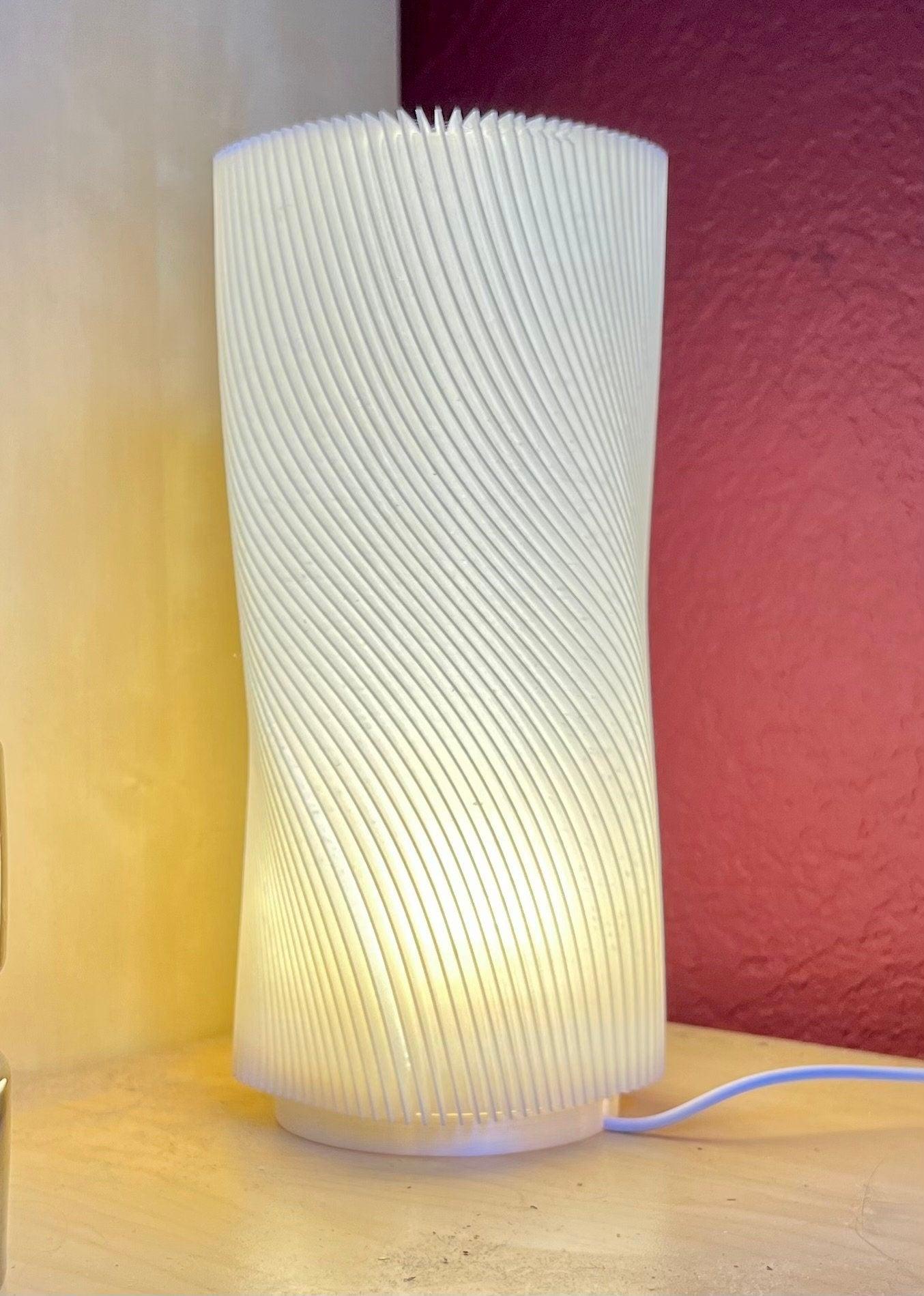 Twisted White LED Desk/Table Lamp - Cinder House Creations